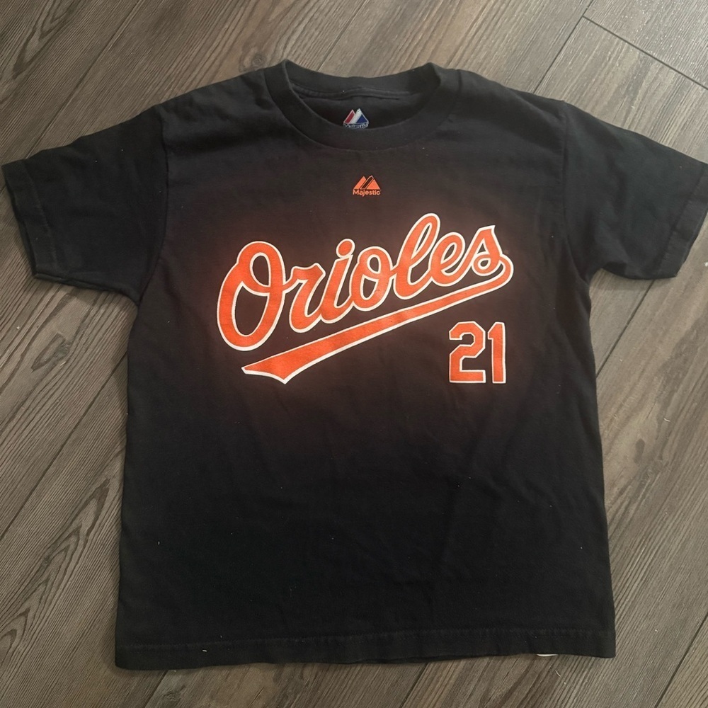 Baltimore Orioles Nick Markakis #21 Tee Youth Small Majestic MLB